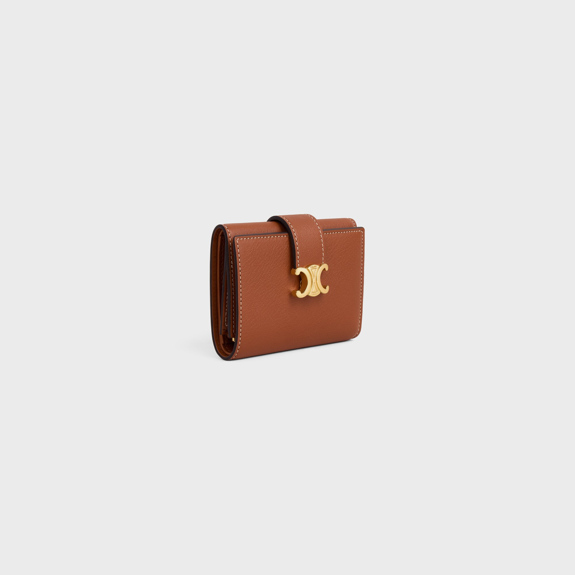 FINE STRAP WALLET NINO IN SUPPLE GRAINED CALFSKIN TAN