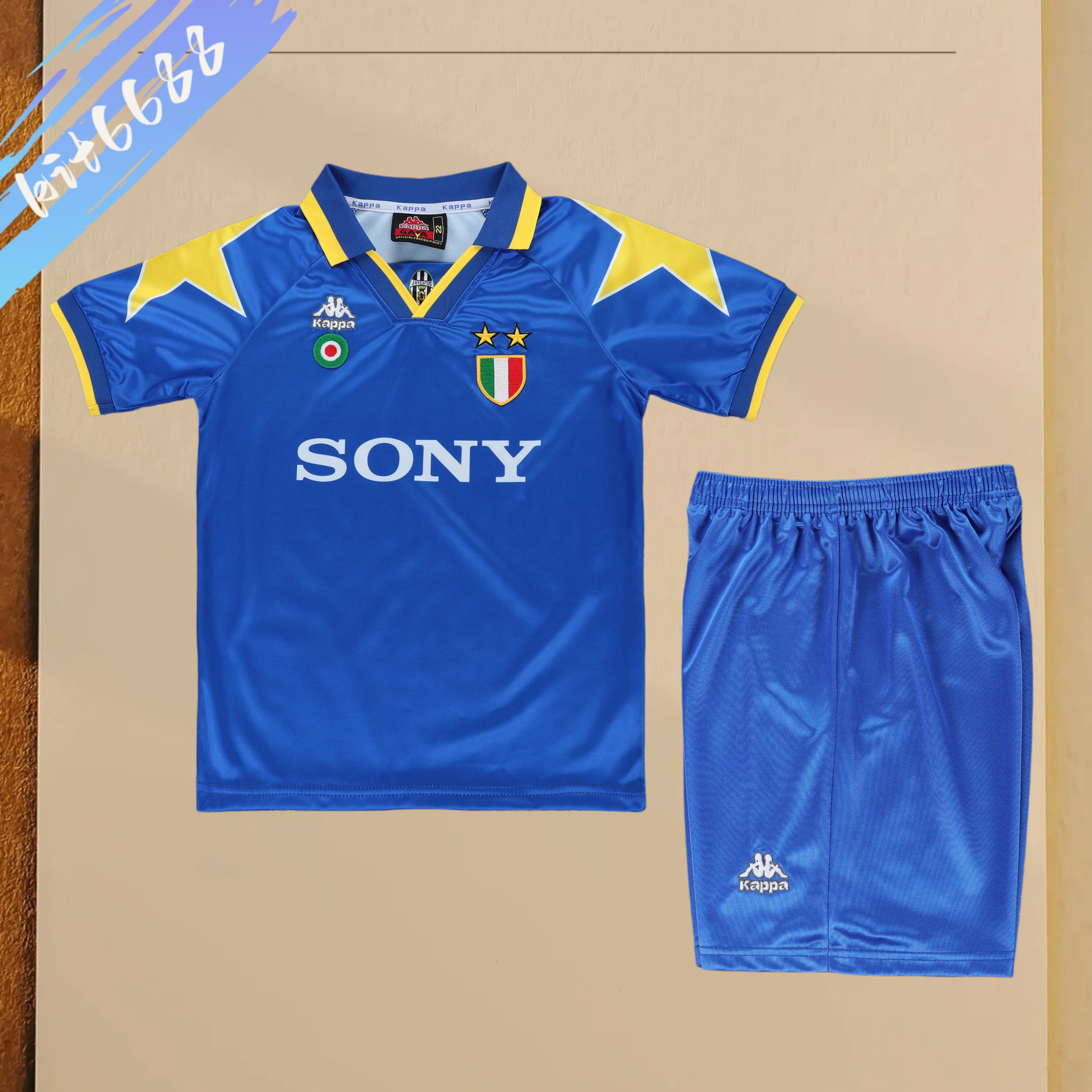 1995/1996 Juventus Away Retro Football Shirt Kids Kit