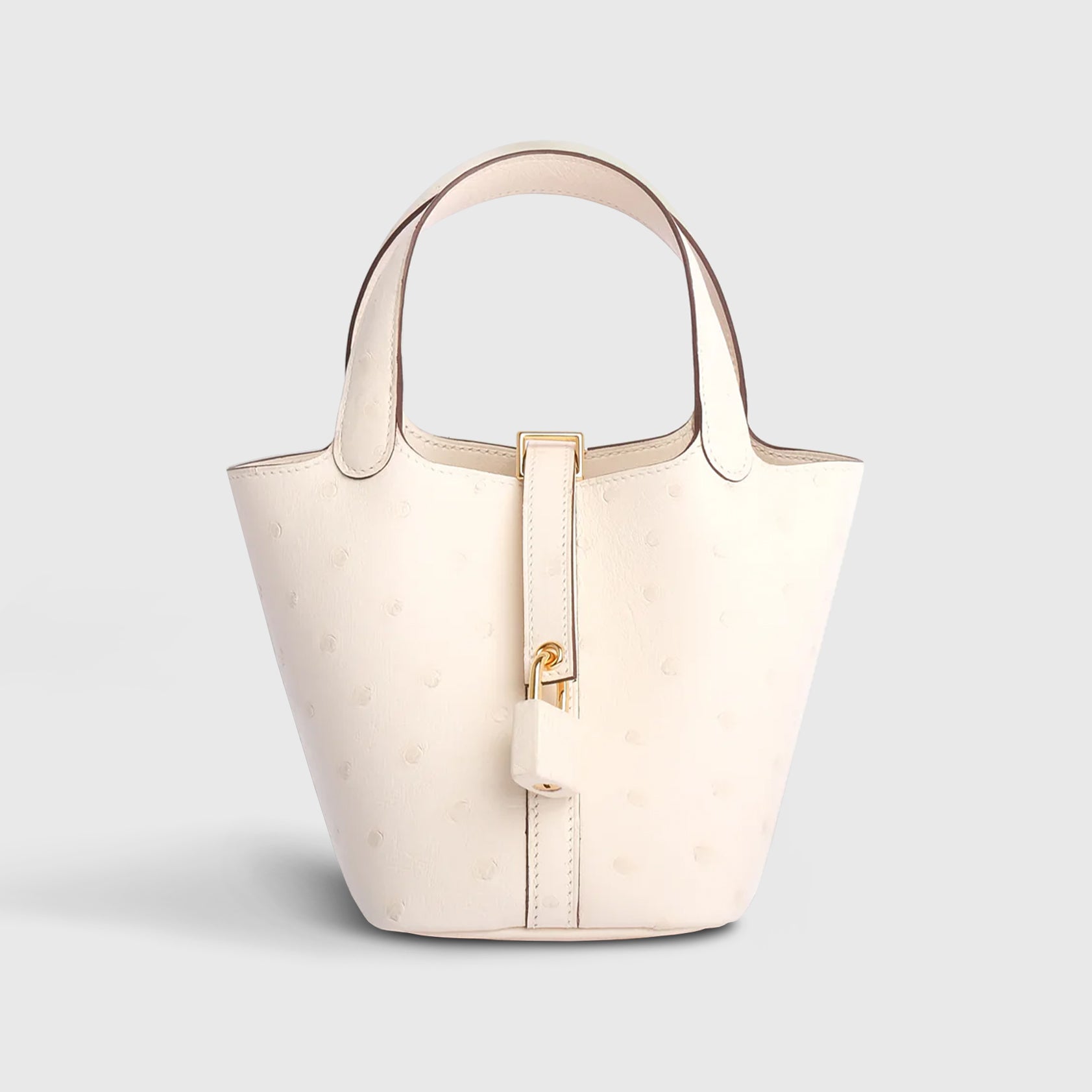 Hermès Picotin Micro Ostrich Nata Gold Hardware
