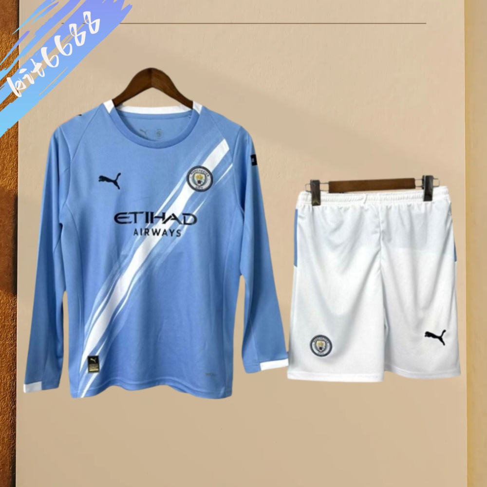 2025/2026 Manchester City FC Long Sleeve Football Shirt (Fans Kit socks)