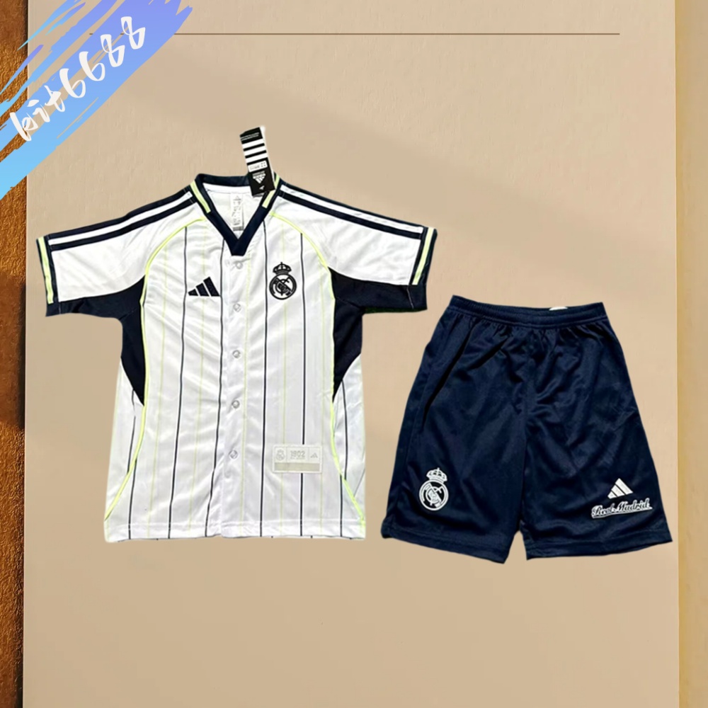2025/2026 Real Madrid Casual Baseball Style Sports Shirt （Kids Kit socks）