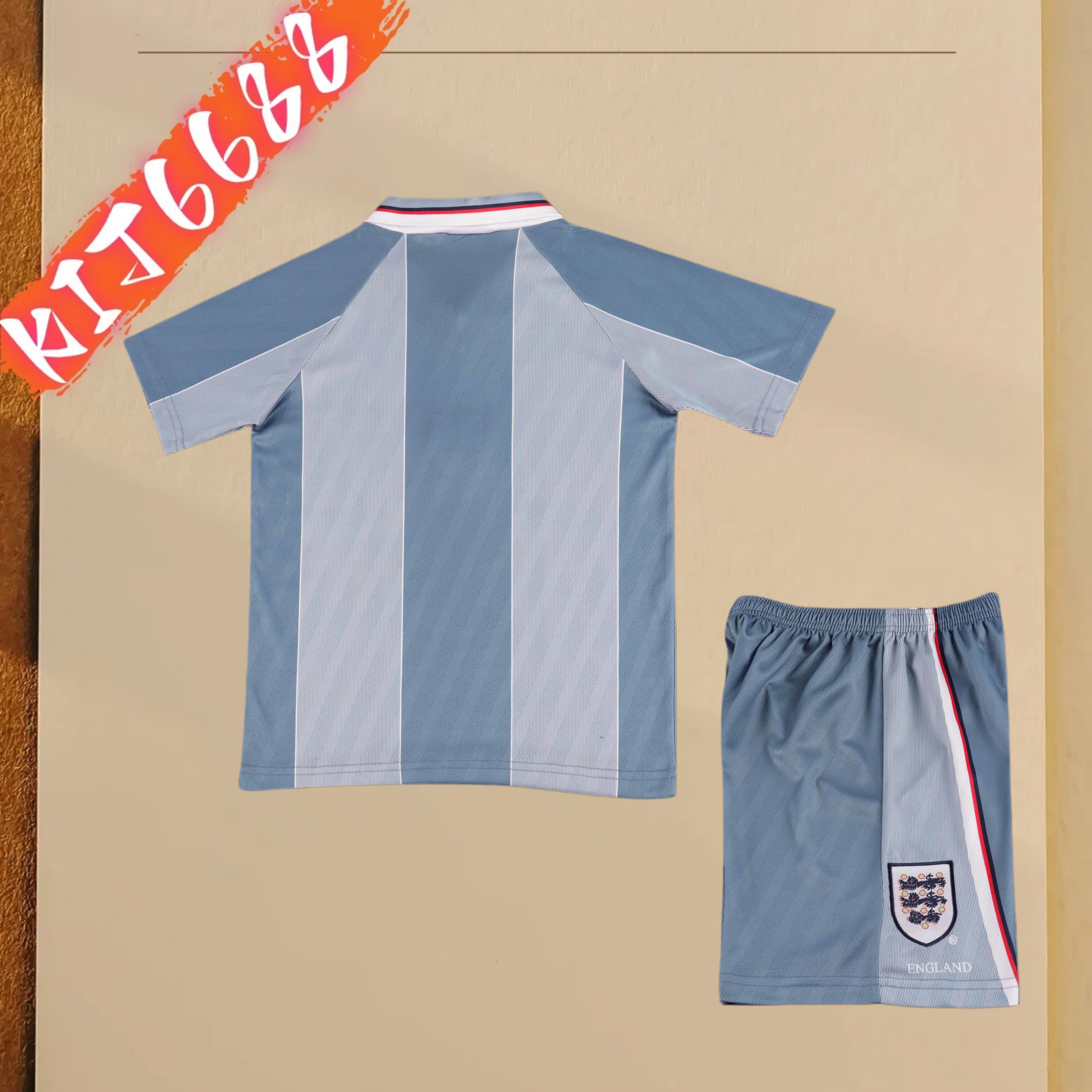 1996 England Away  Retro Football Soccer jerseys Kids suit
