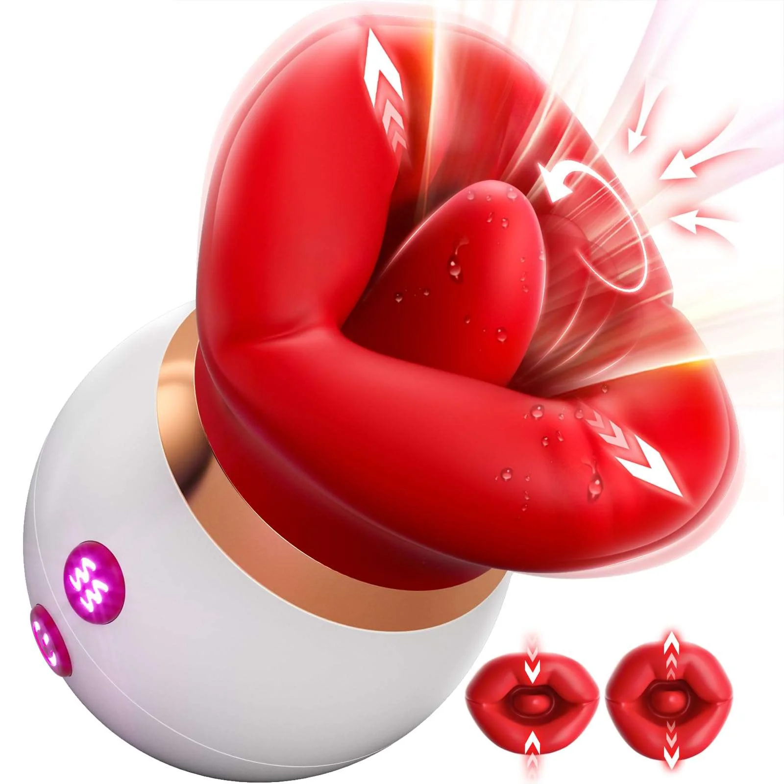 Mlovexy - 3IN1 Big Mouth Shaped Sex Toy Sucking Vibrator Adult Toys