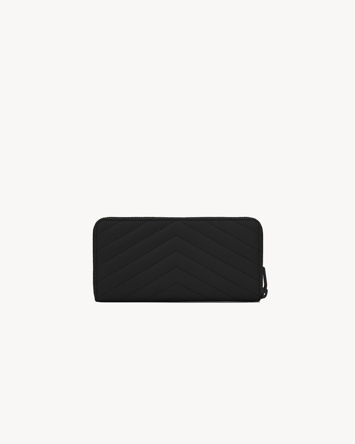 cassandre matelassé zip around wallet in grain de poudre leather BLACK