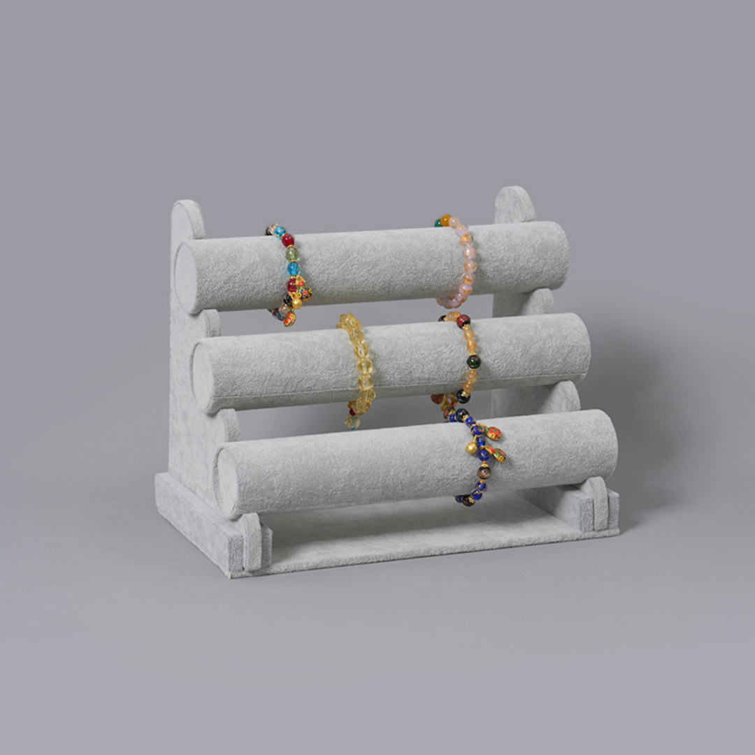 Three-Tier Bracelet Holder & Necklace Display Stand Jewelry Storage for Home Use Hanging Bracelet Display Three-Tier Display Stand for Hair Ties & Accessories custom logo