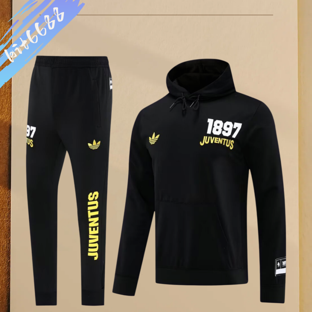 25/26 Juventus hoodie Full Zipper Training Suit (Adult Set)