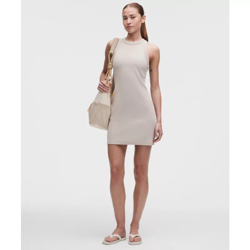 Ribbed Heavyweight Cotton-Blend Mini Dress