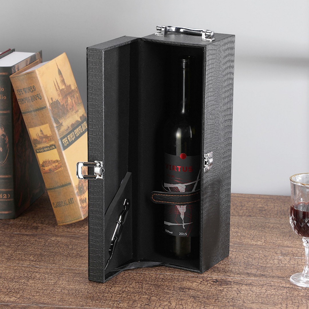 Direct-from-manufacturer wine gift boxes Single-bottle wine packaging boxes Available in multiple colors with custom logo printing