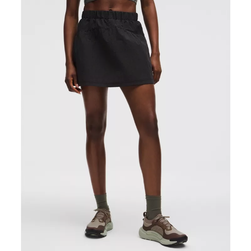 Crinkle Nylon High-Rise Mini Skirt