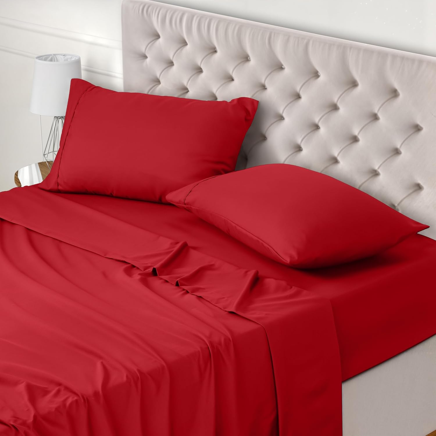 Utopia Bedding Juego de Sabanas 4 Piezas 150x200 - Poliéster Microfibra Cepillada - Oeko-Tex Certificado - Sábana Bajera, Sábana Plana y 2 Fundas de Almohada 50x75 (Cama 150, Gris)