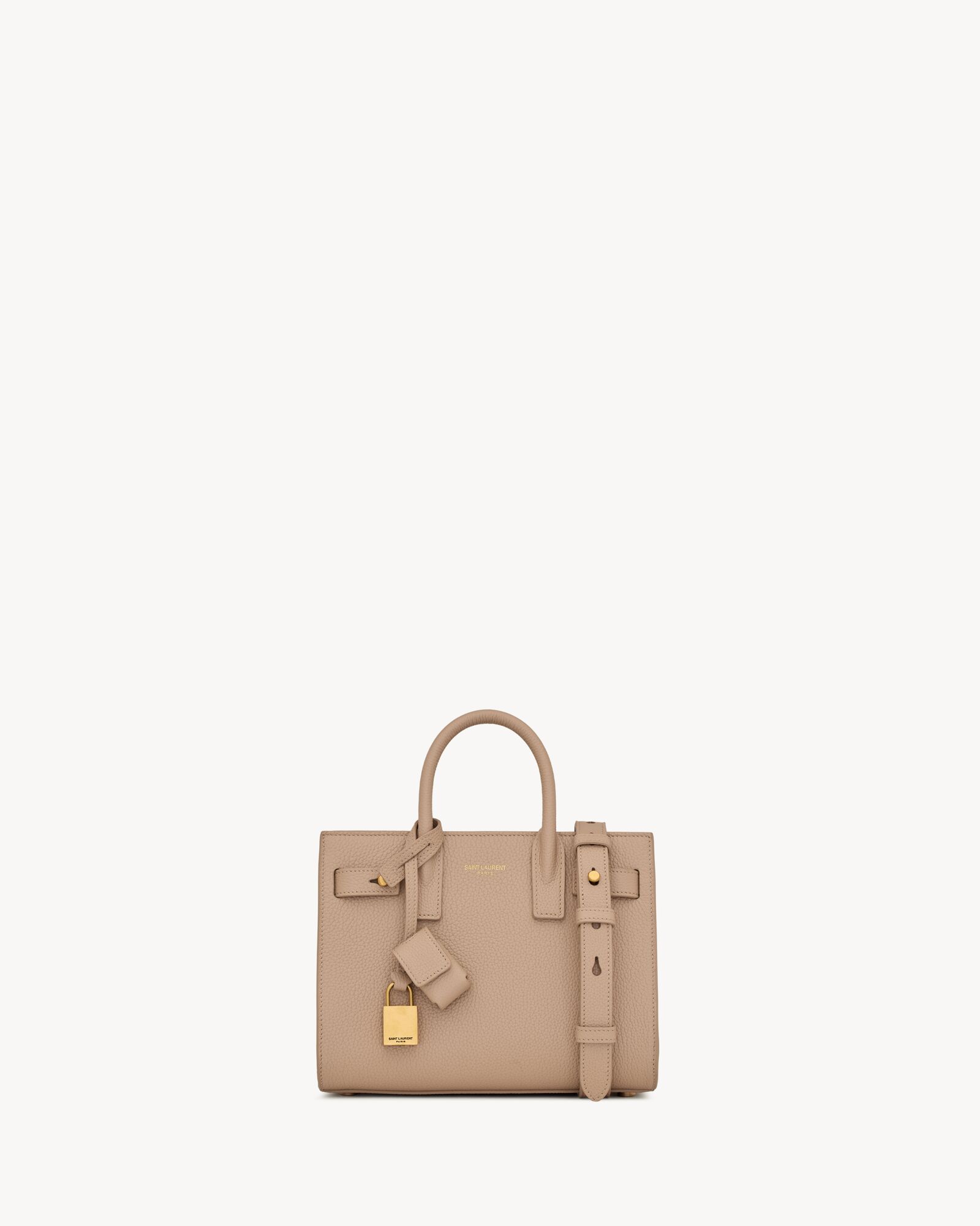 sac de jour in supple grained leather - nano DARK BEIGE