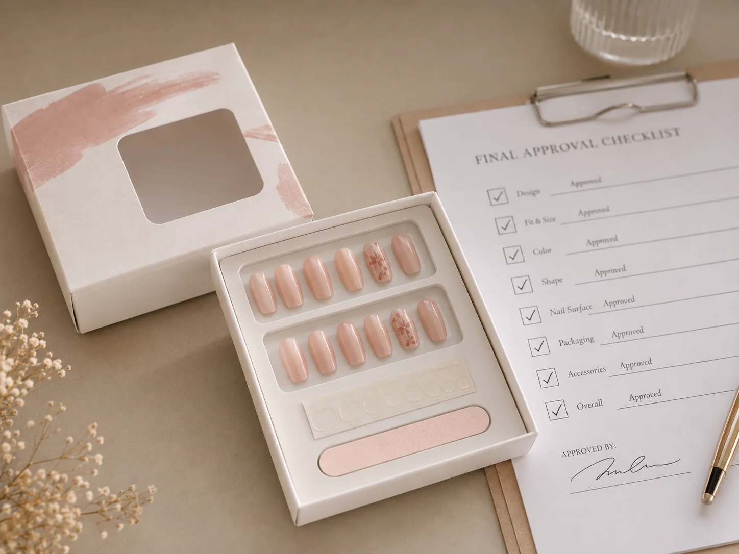 Press on nail final sample approval checklist