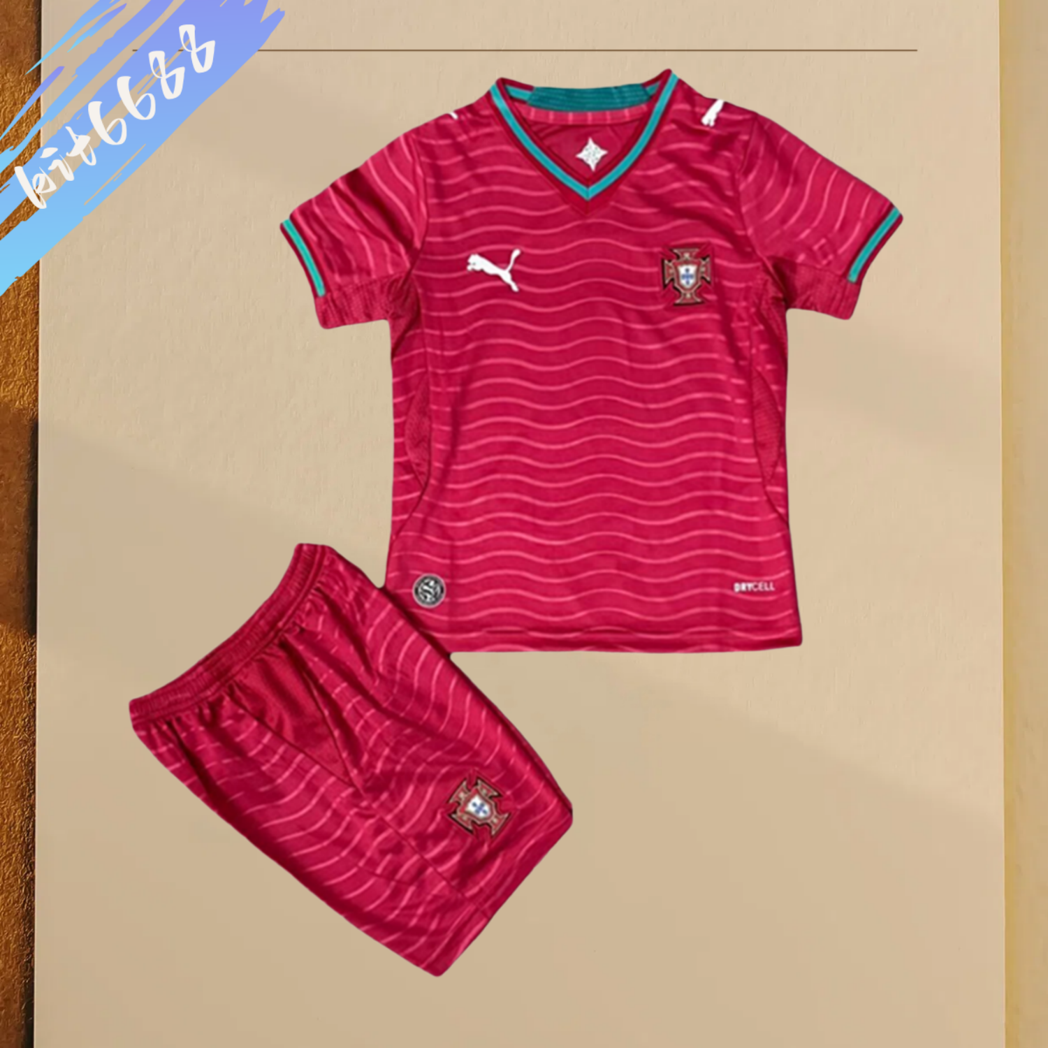 2026 Portugal Home Football Jersey (Kids Kit socks)