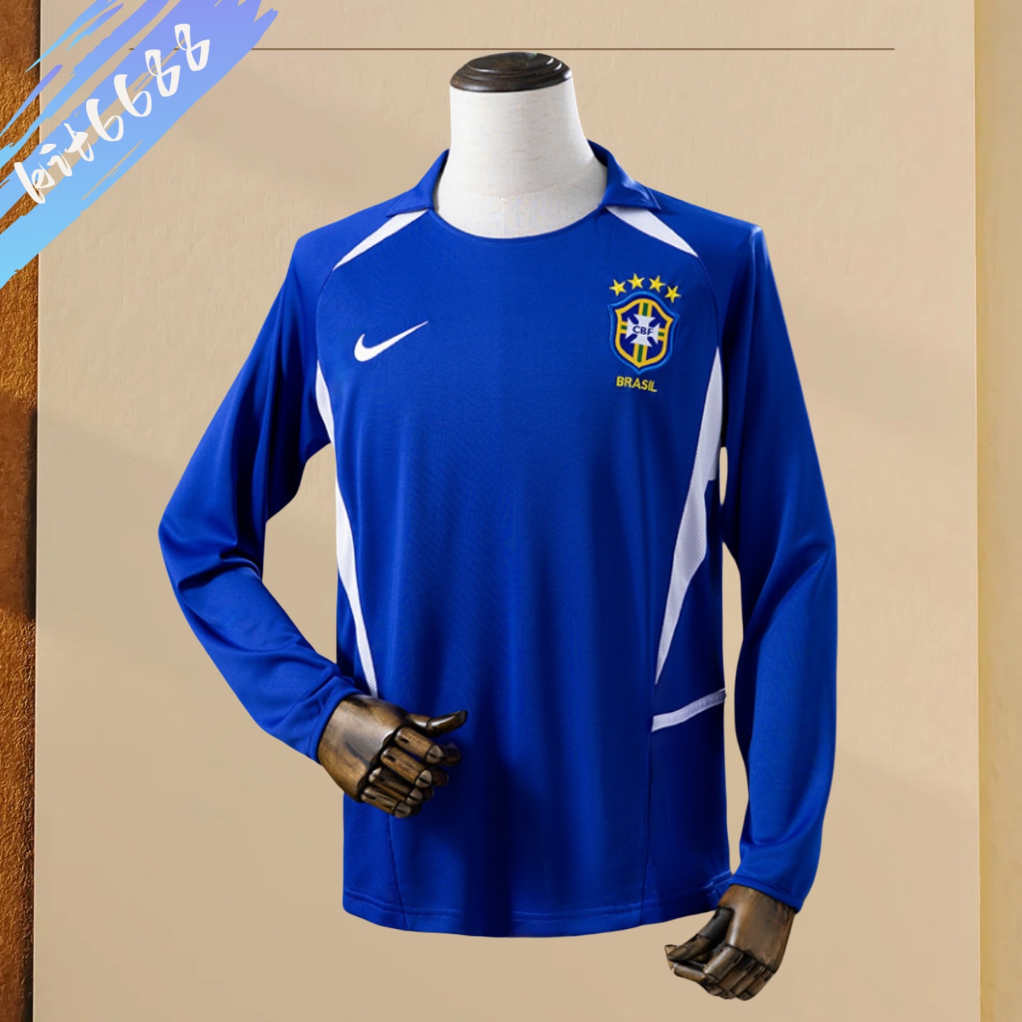 2002 Brazil Away Long Sleeve Retro Football Shirt