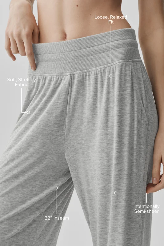 Semi-Sheer Delicate Lounge Flare Pant (Long)
