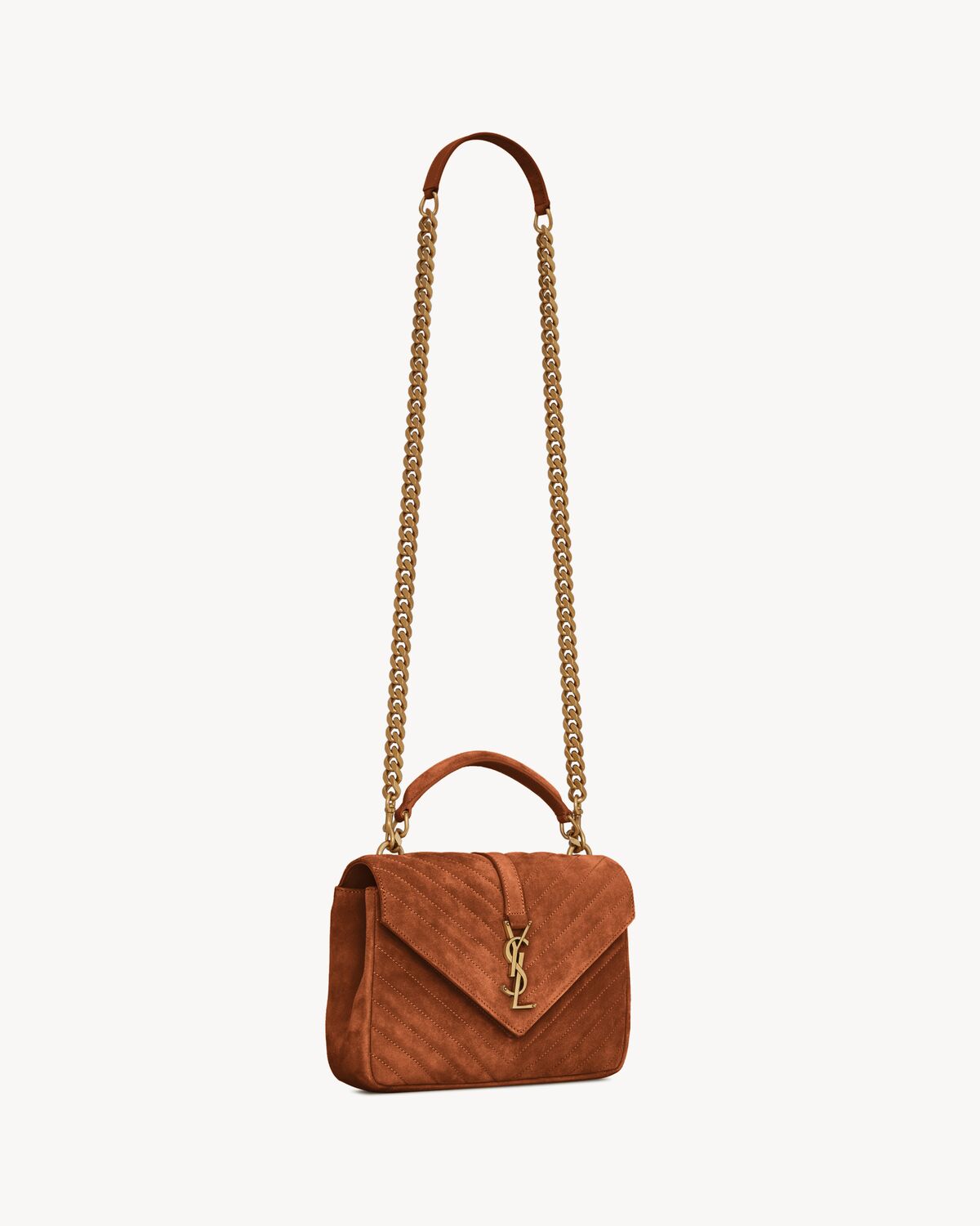 college medium in quilted suede CINNAMON