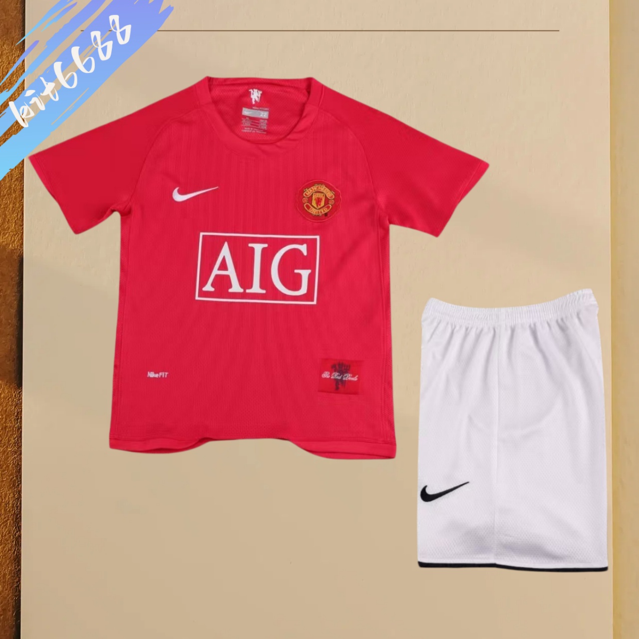 07/08 Manchester United home  Retro Football Shirt ( Kids Kit )