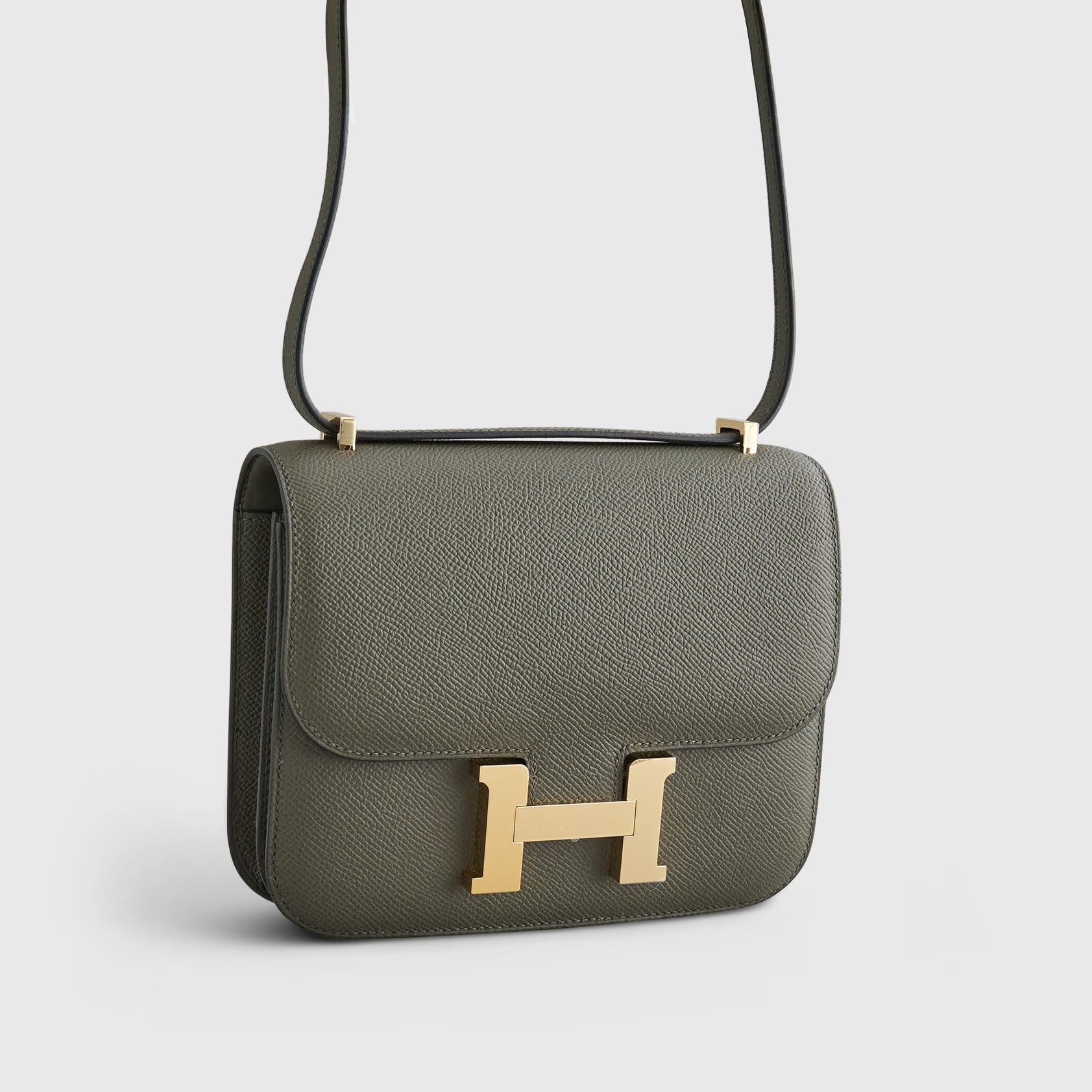 Hermès Constance 18 Epsom Vert De Gris Permabrass Hardware