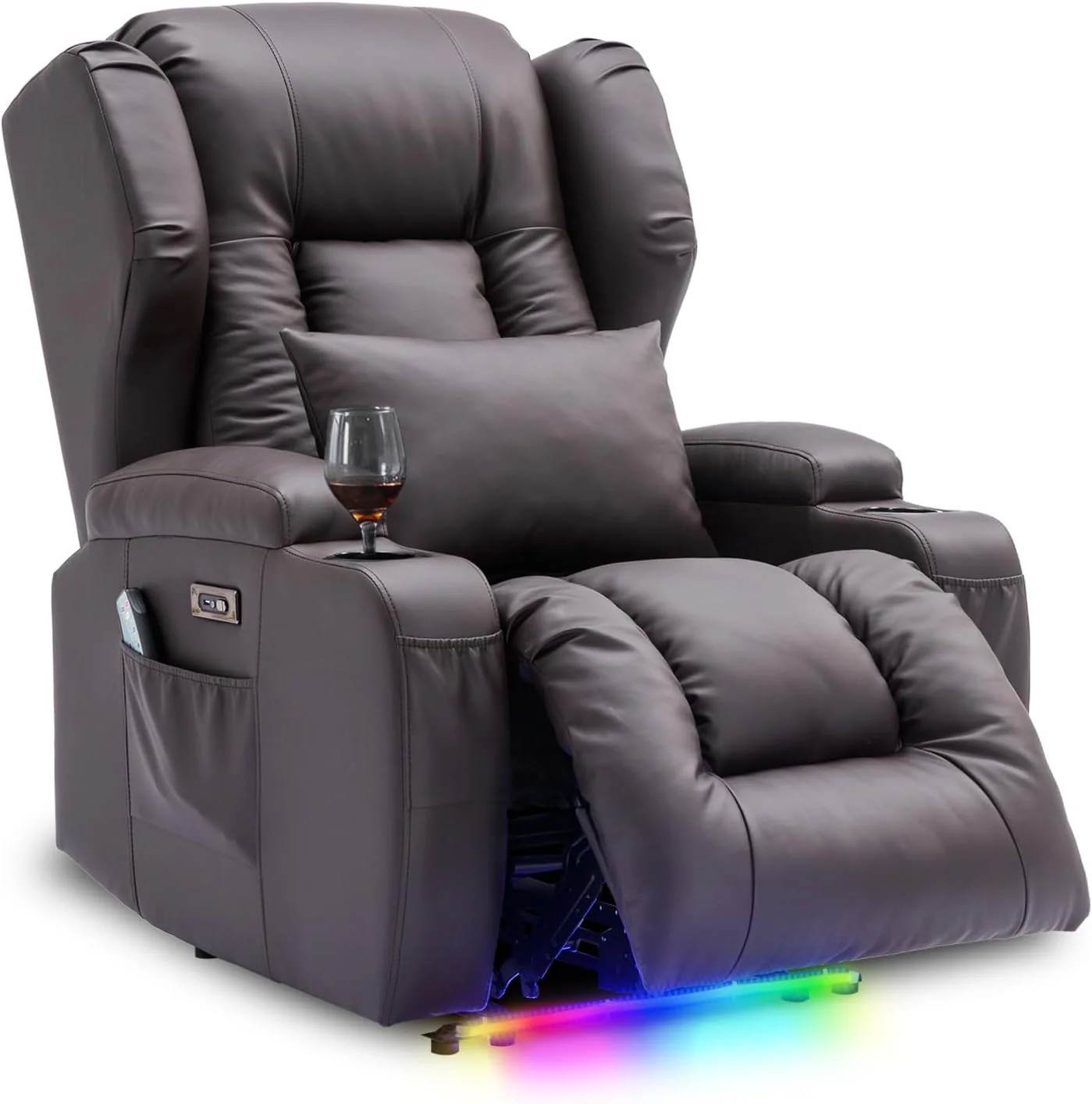 Artificial leather electrically adjustable lounge chair. movie armchair. lounge chair. massage and heating TV armchair. modern lounge chair. living room sofa. weighing 150 kilograms. black