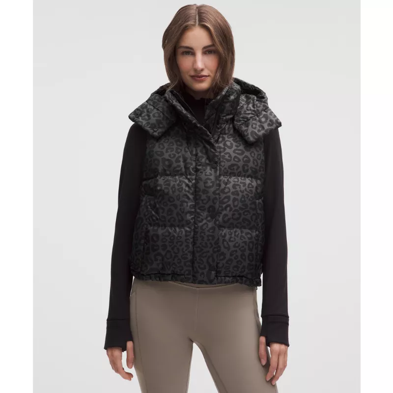 Wunder Puff 600-Down-Fill Cropped Vest Print