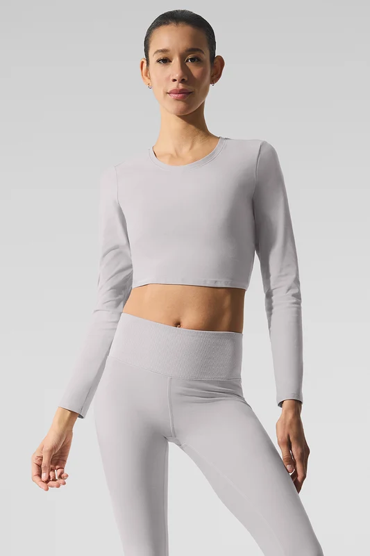 Washed Alosoft Crop Finesse Long Sleeve