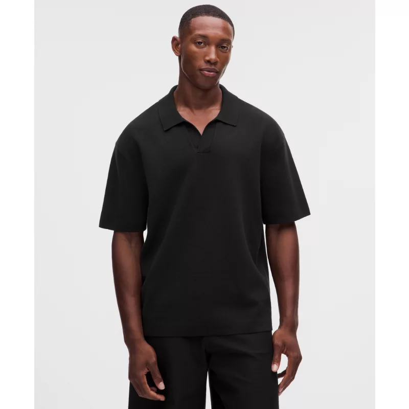 Cotton-Blend Knit Short-Sleeve Polo Shirt