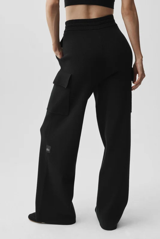 Scholar Knit High-Waist Cargo Pant