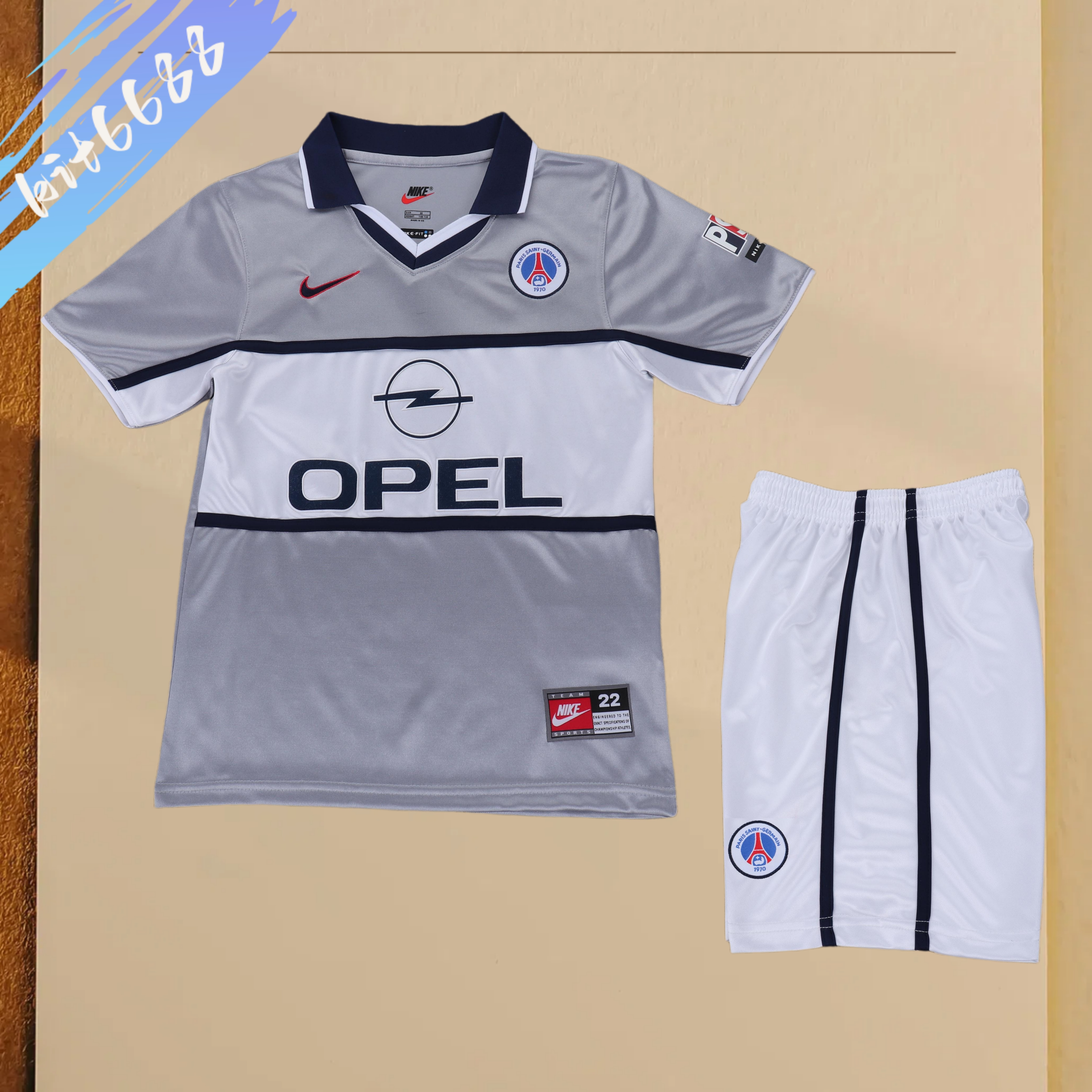 2000/2001 PSG Paris Saint-Germain Away Football Shirts（ Kids Kit ）