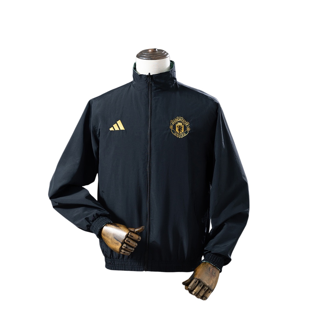 25/26 Manchester United Reversible Jacket Windbreaker - black & green