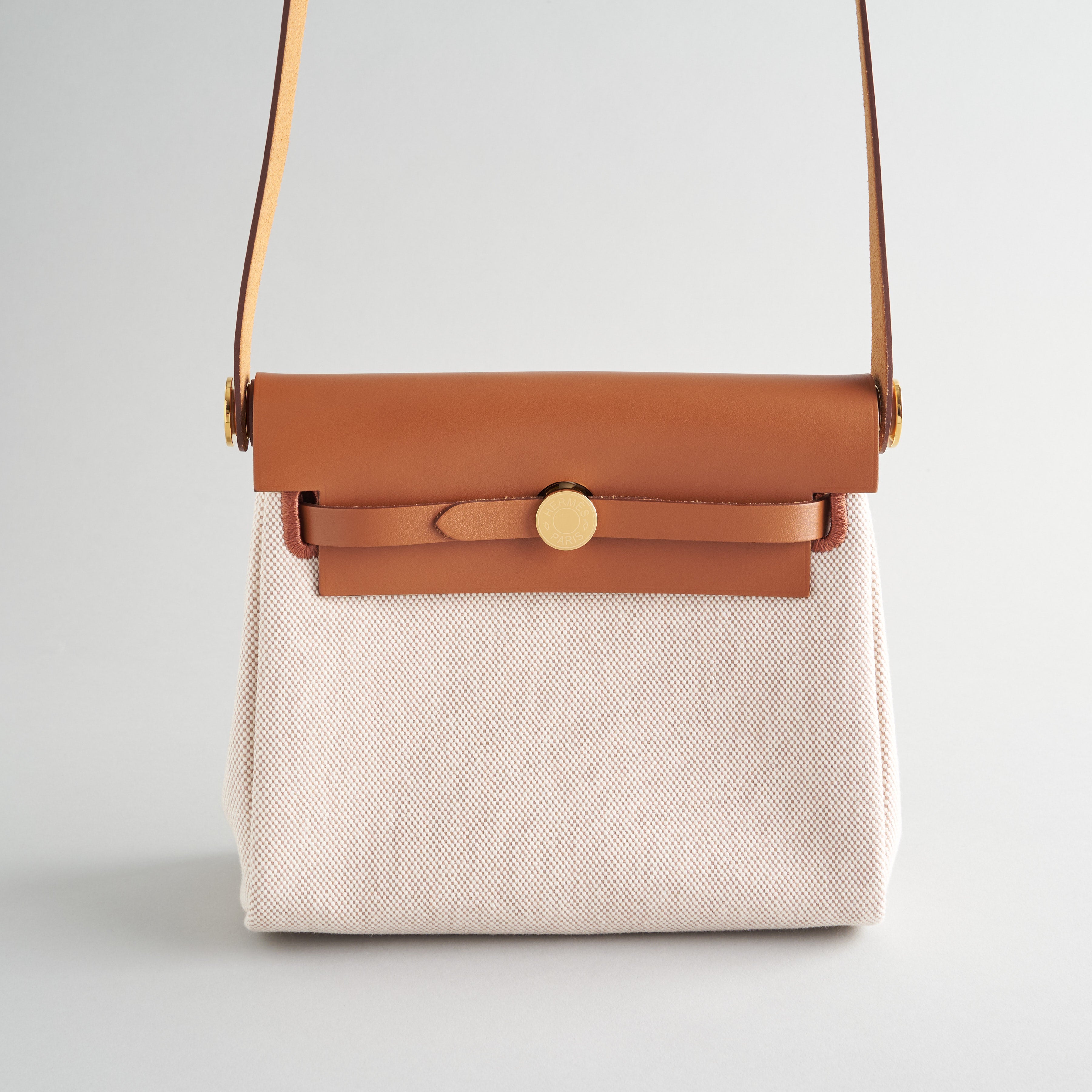Hermès Herbag Mini Ecru Beige/Fauve Gold Hardware
