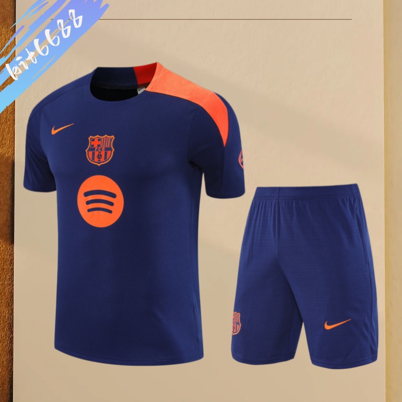 25/26 Barcelona Short sleevedtraining clothes (Adult Kids Kit)