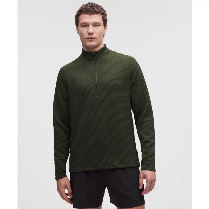 Waffle-Knit Half Zip