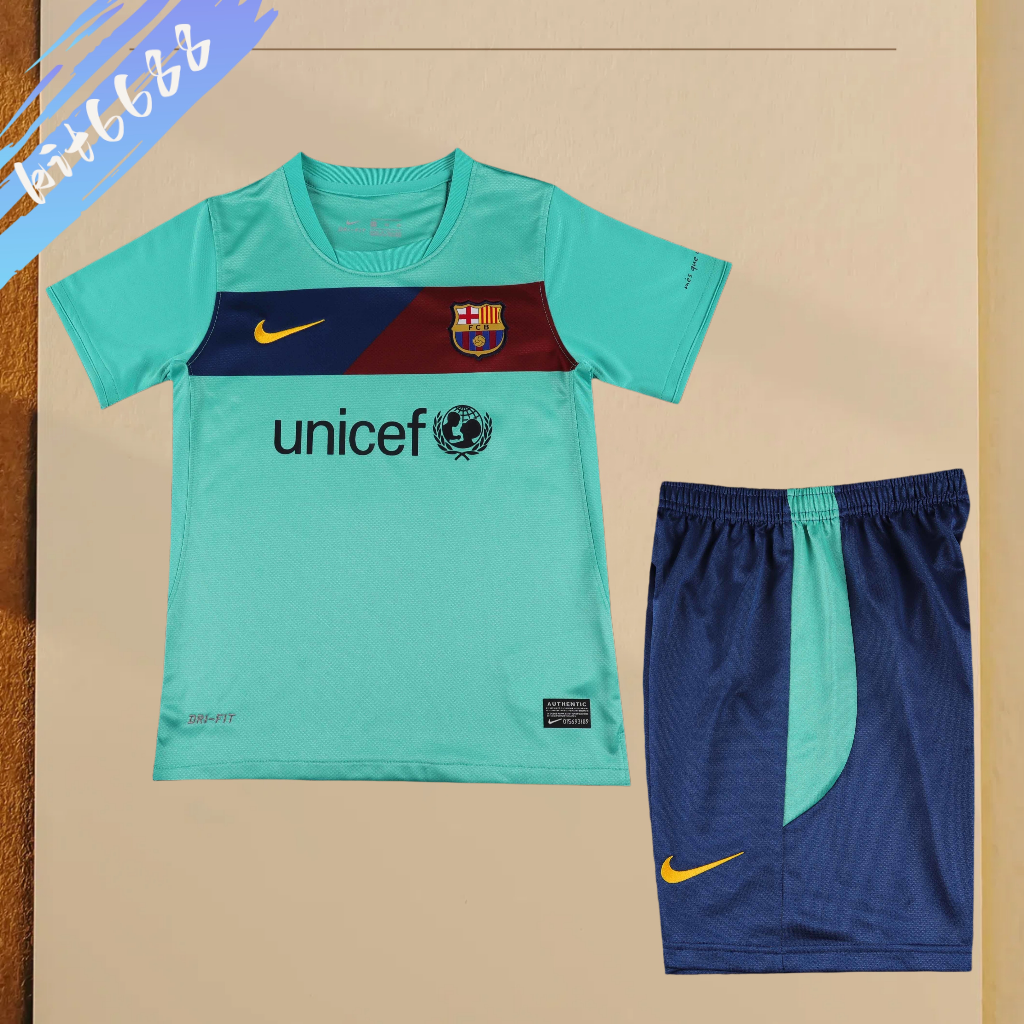 2010/2011 Barcelona Away Retro Kids Kit(Kids Kit)