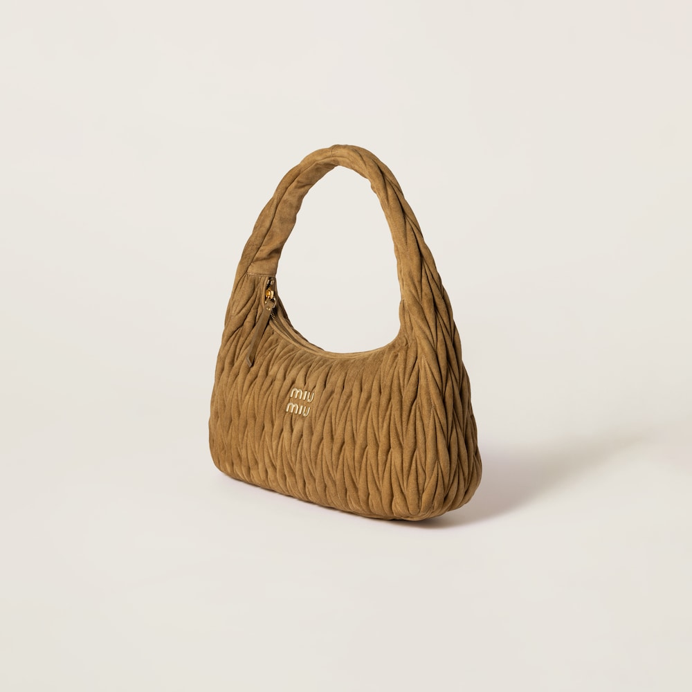 Wander matelassé suede bag Olive Green