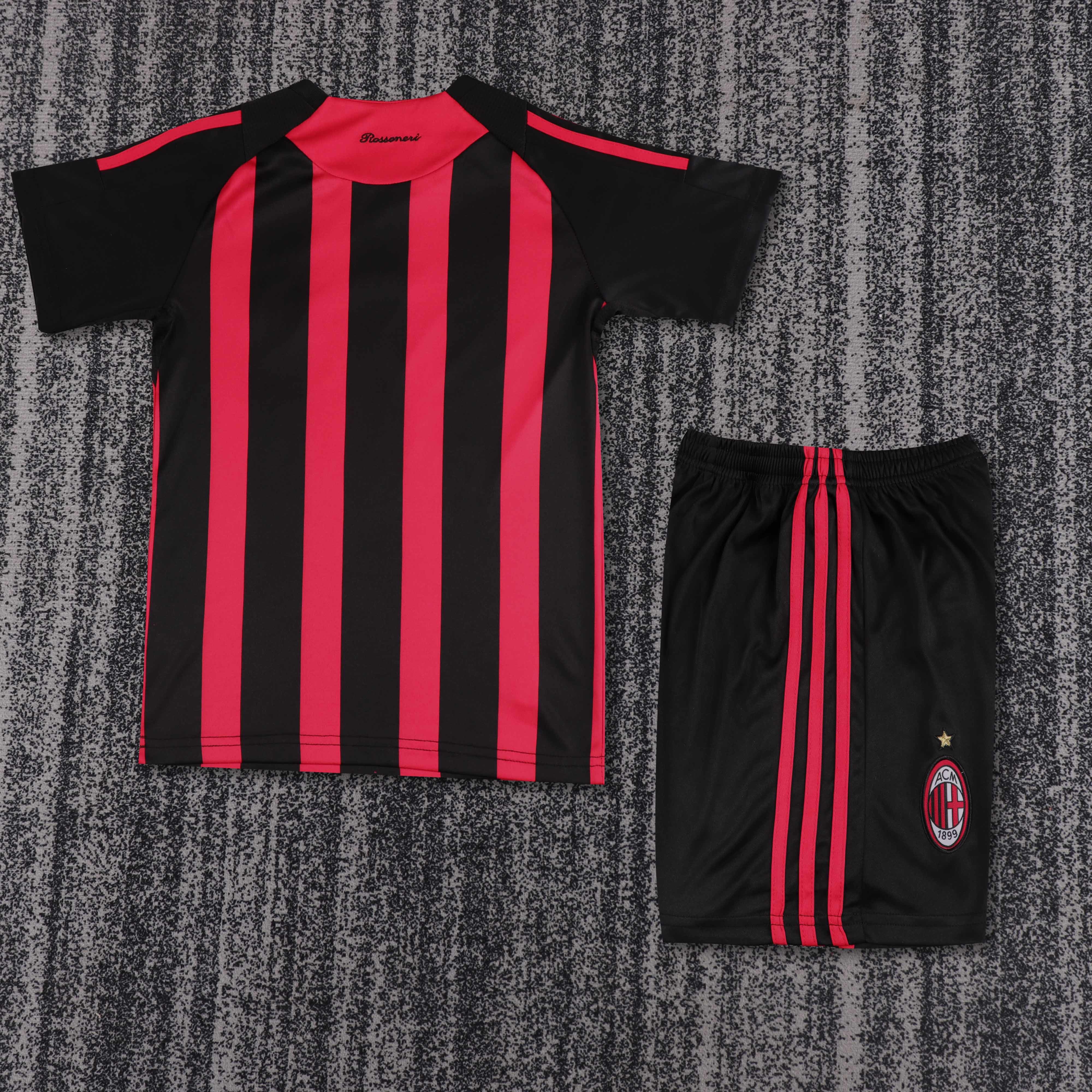 2008/2009 AC Milan home Retro Football Jersey (Kids Kit)