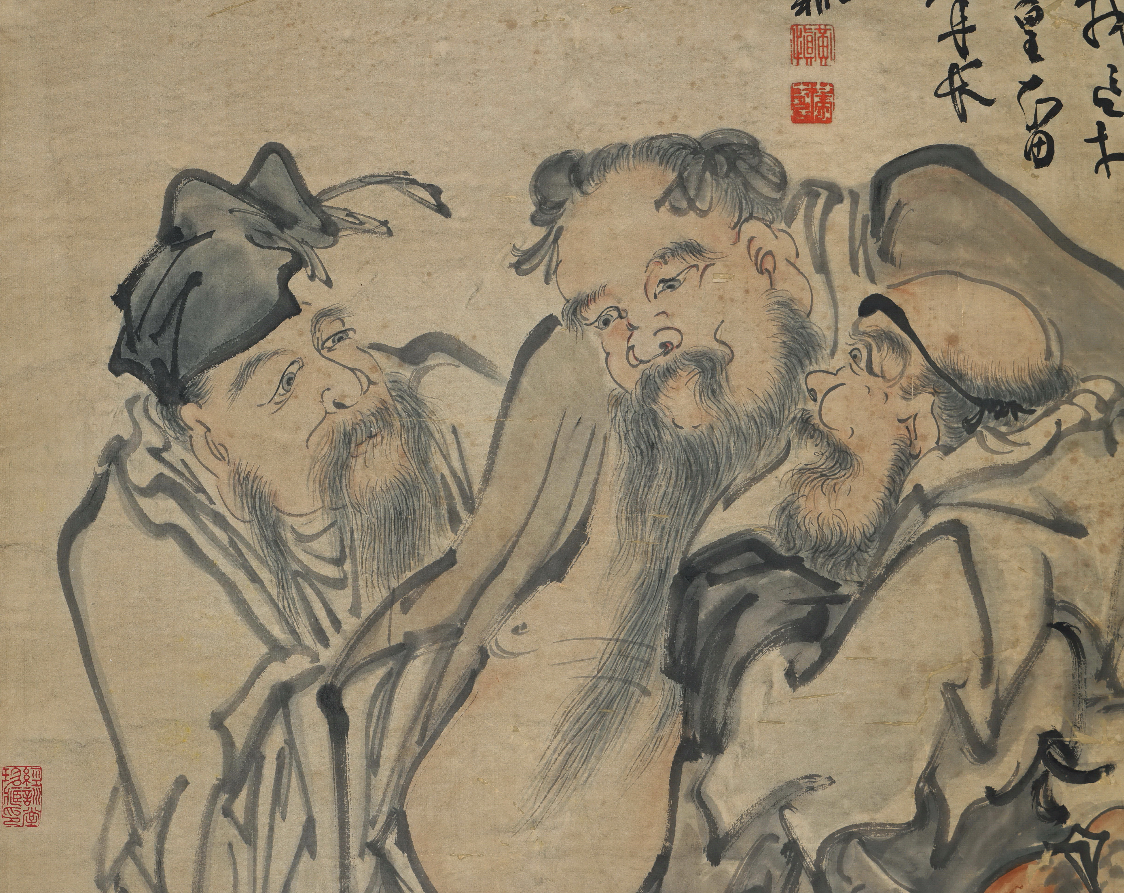 Ancient Chinese Painting Drunken Immortal by Huang Shen, Vertical Hanging Scroll, Exquisitely Mounted, Art Size 130×67CM