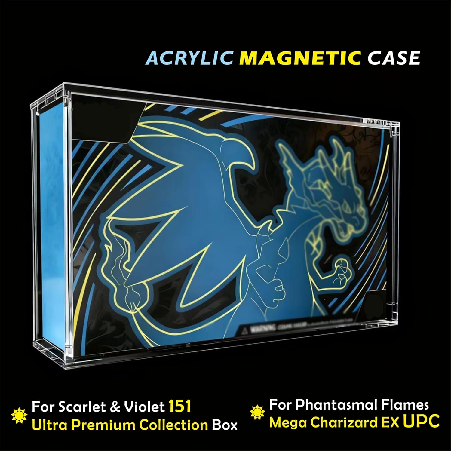 Pokemon 151 UPC Acrylic Display Case Magnetic Protective Box