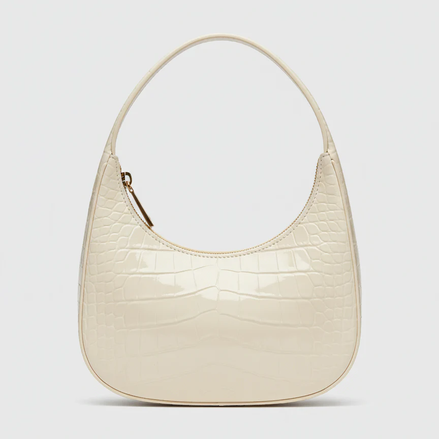 White Croc Sculptural Bag
