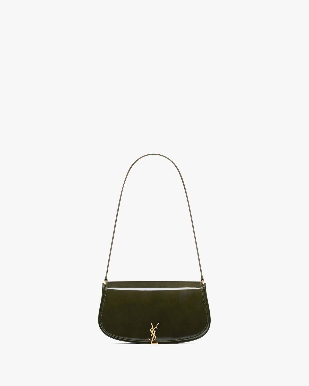 mini voltaire in patent leather DARK VINEYARD GREEN