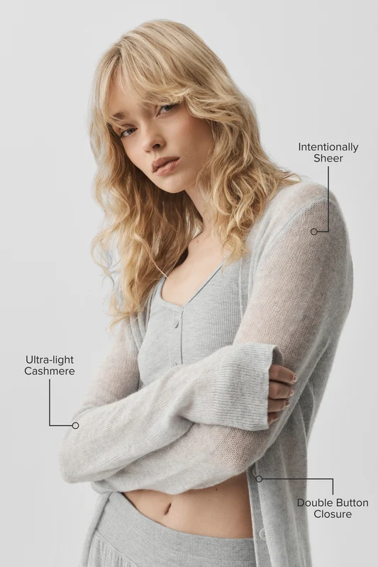 Sheer Cashmere Long Cardigan