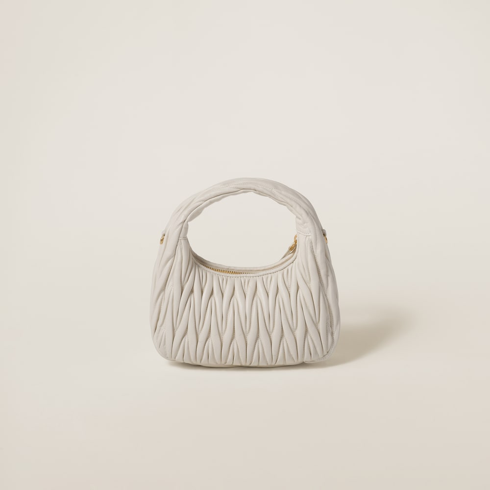 Wander matelassé nappa leather hobo bag White