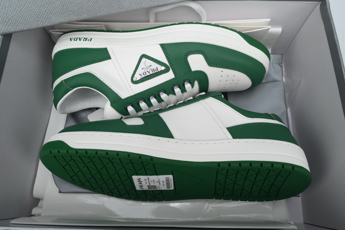 Prada Downtown Low Sneakers White Green