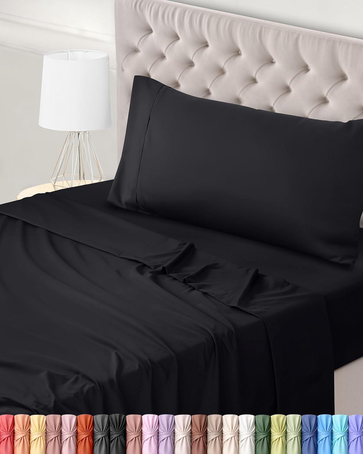 Utopia Bedding Juego de Sabanas 4 Piezas 150x200 - Poliéster Microfibra Cepillada - Oeko-Tex Certificado - Sábana Bajera, Sábana Plana y 2 Fundas de Almohada 50x75 (Cama 150, Gris)