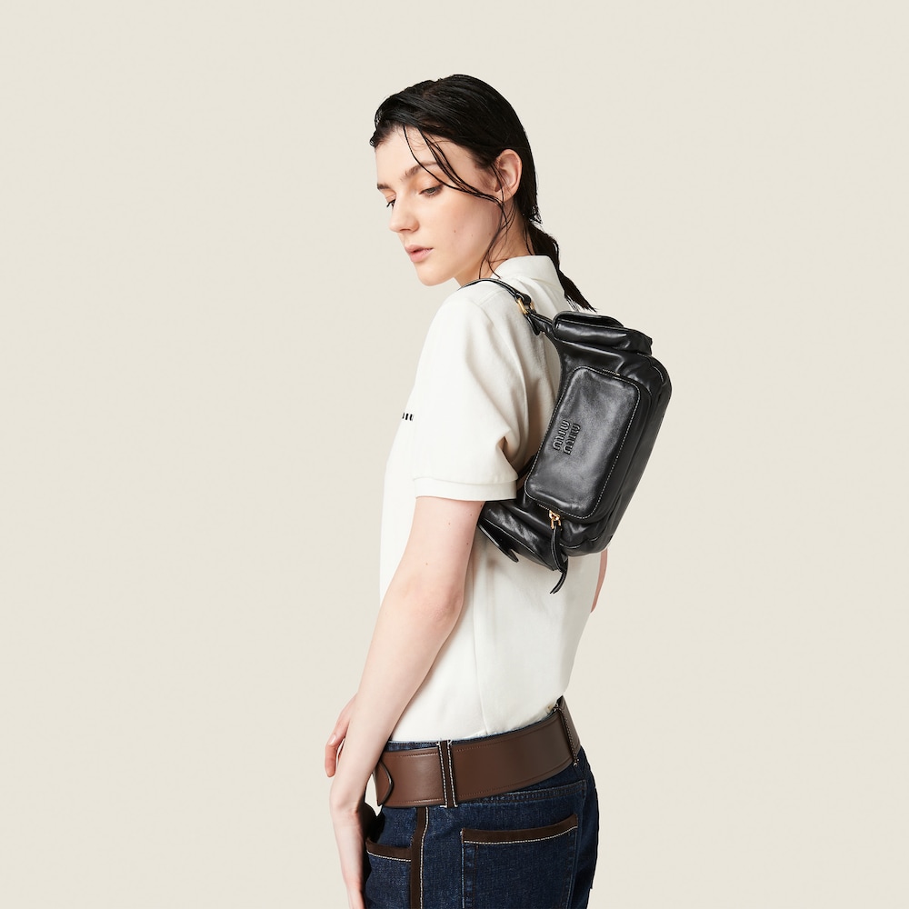 Nappa leather Pocket bag Black