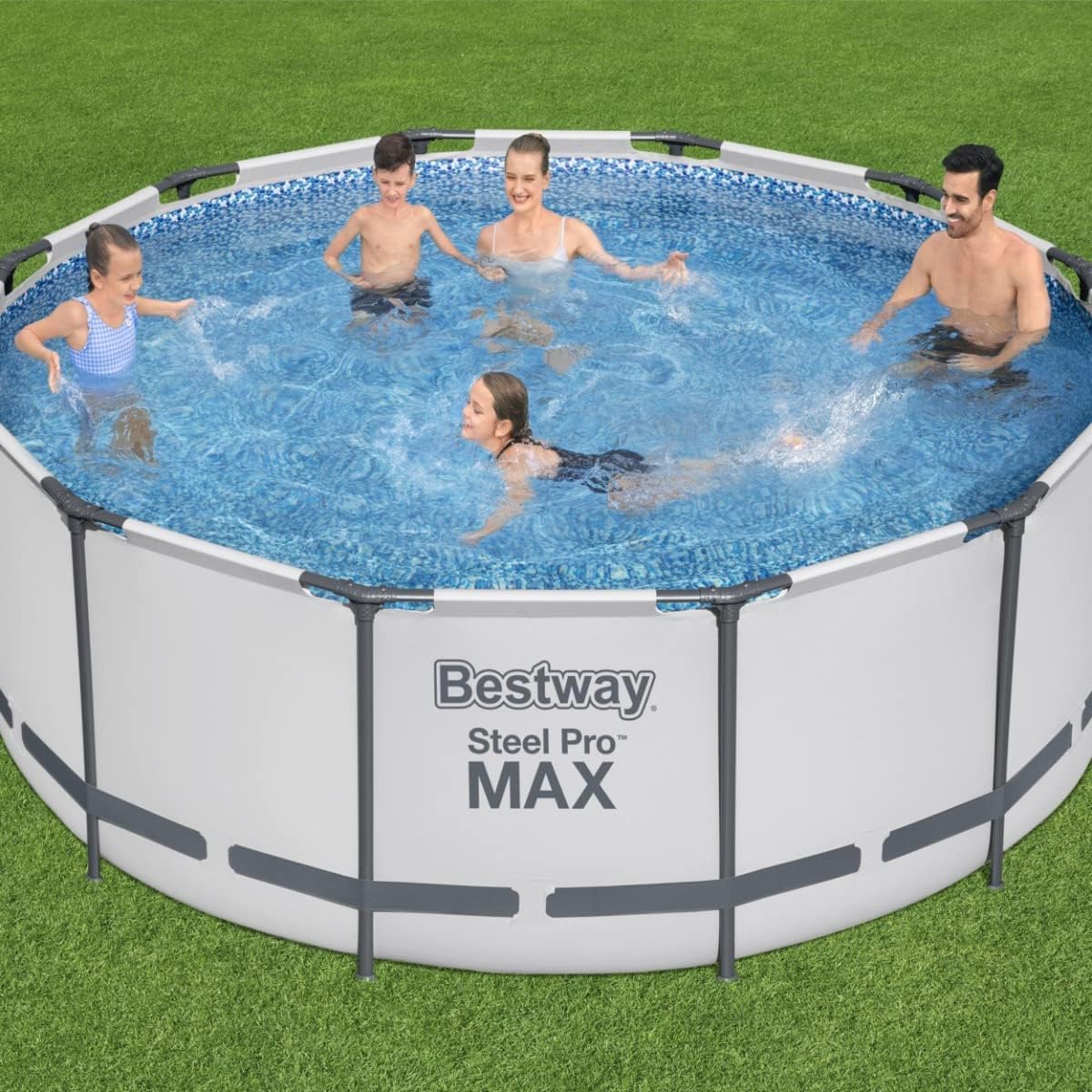 Bestway Steel Pro Max Round Frame Swimming Pool with Filter Pump. Grey. 12ft