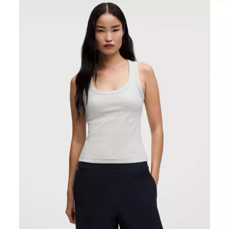 Little Ribbed Scoop-Neck Tank Top