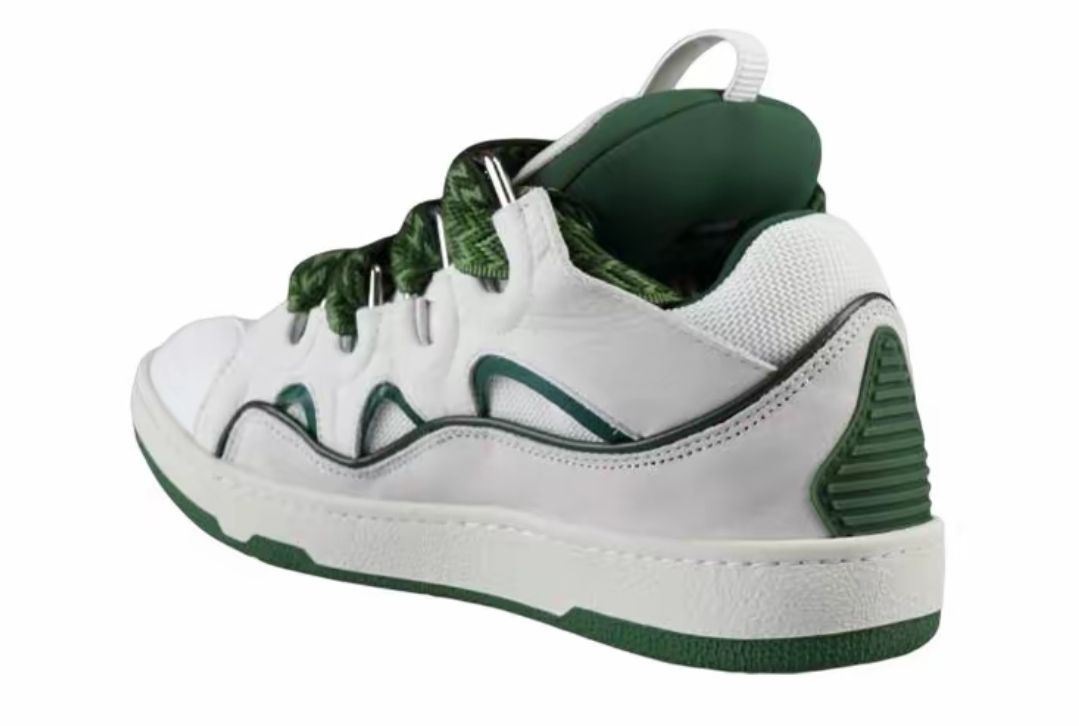 Lanvin Curb Sneakers White green