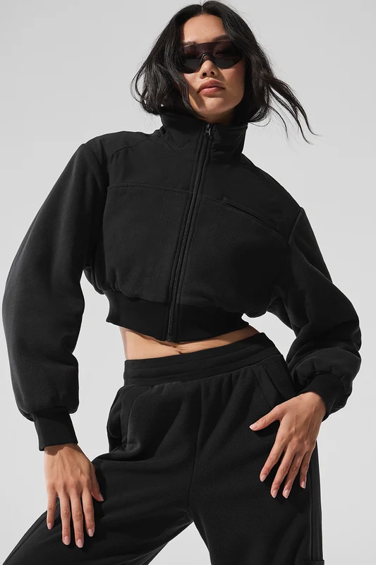 Polar Fleece Cropped Wintry Mix Jacket