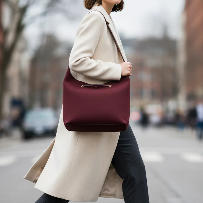 Burgundy Suede Shopper