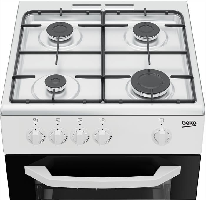 BEKO - Cucina a gas CSG42001FW-Nero, Bianco